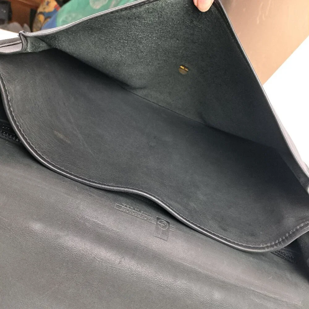 Jack Georges Black Saddle Leather Brief Case